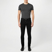 黑色纯色D2弹力修身 长裤 DSQUARE风格 欧潮概念男装 高端小脚牛仔裤