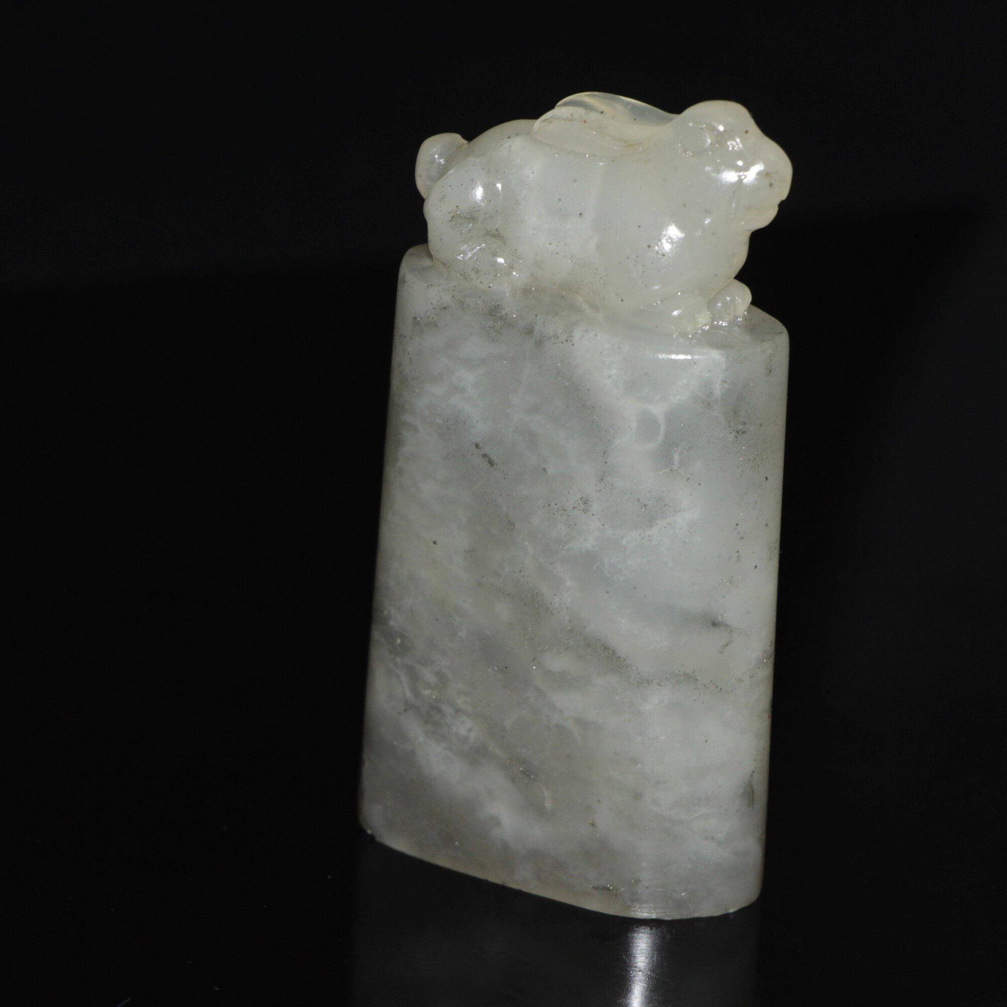 生肖兔钮印章正章寿山石水坑冻今古堂天然玉石动物造型书画姓名章