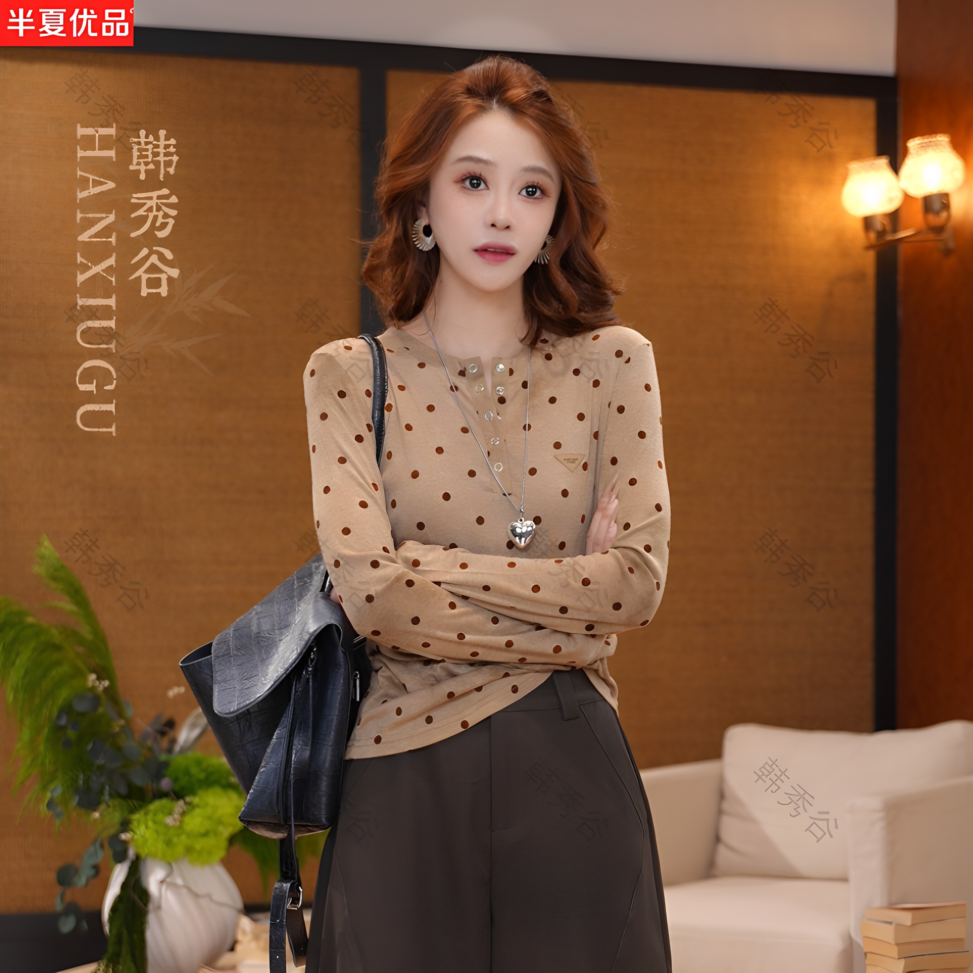 爆款复古波点长袖T恤女2026秋季新款修身显瘦辣妹风减龄上衣潮