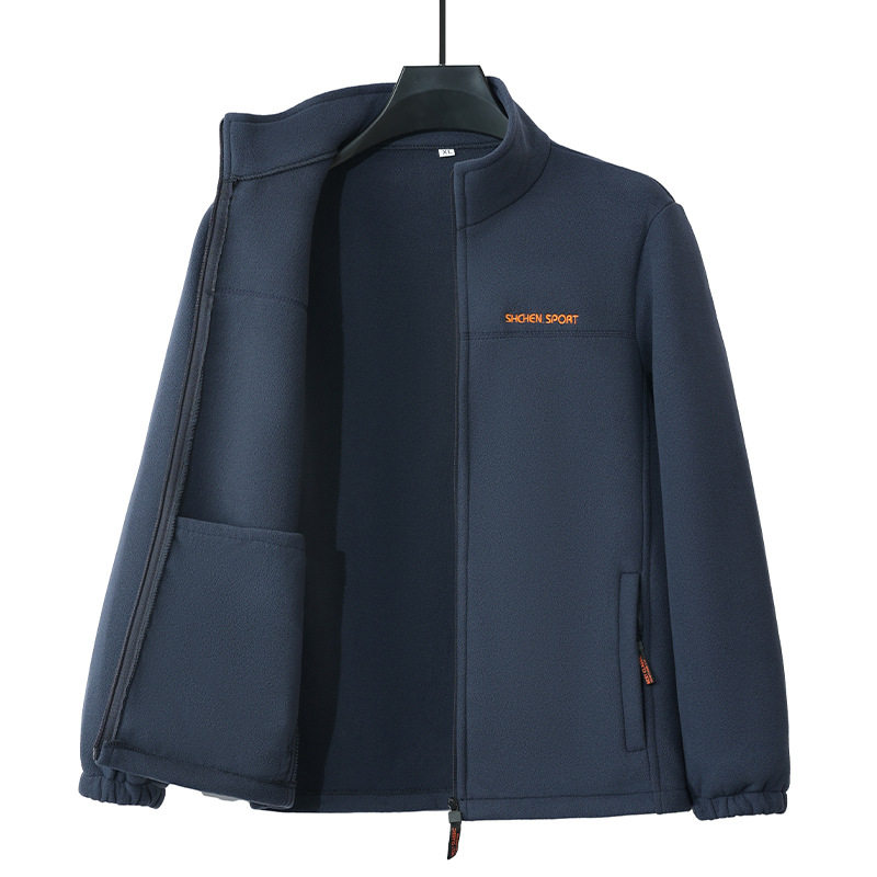 摇粒绒男士立领夹克休闲加绒加厚保暖外套宽松大码拉链开衫常规款,男装,夹克,淘宝优惠券,粉丝福利购,淘宝优惠卷