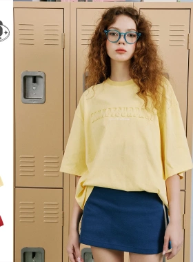 Cannotsurpass凸版印花短袖潮牌T恤男女宽松休闲百搭情侣体恤T01