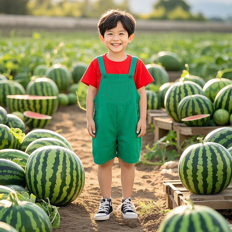 毕业表演服水果派对搞怪服夏季西瓜毕业演出服西瓜主题童装幼儿园