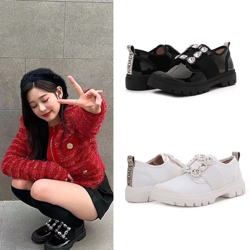 真皮云朵小皮鞋镶钻乐福鞋女