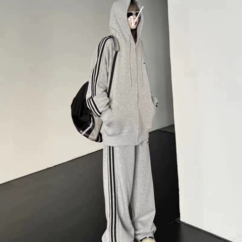 运动套装女秋冬季连帽卫衣卫裤慵懒风韩风chic早秋穿搭休闲两件套