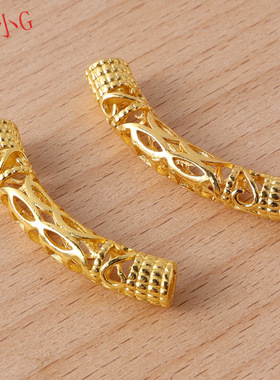 厂家批发沙金弯管镀金手链长管配