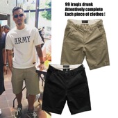 男美式 短裤 百搭修身 夏季 复古 余文乐潮牌五分裤 质感潮休闲短裤 工装