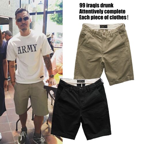 余文乐潮牌五分裤工装短裤男