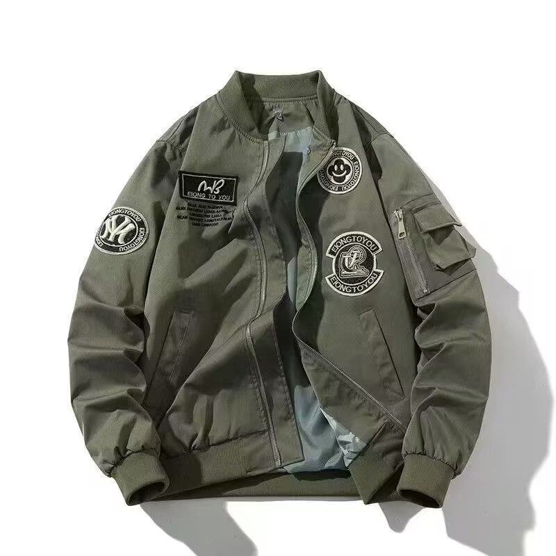 美式春秋季复古ma1飞行员夹克男款余文乐同款潮牌棒球服工装外套