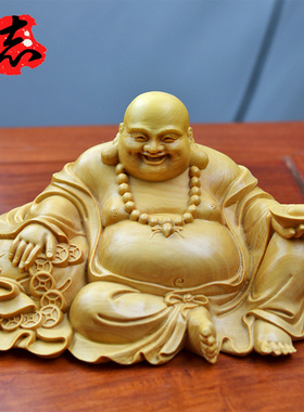 小叶乐清黄杨木雕汽车摆件佛像车载弥勒佛手把件卧佛家居工艺礼品