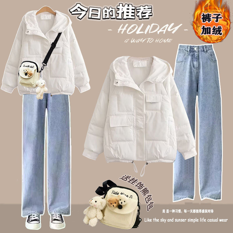送包女童羽绒棉服套装2025秋冬12洋气女孩棉衣15中大童炸街加绒裤