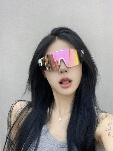 户外运动骑行防风遮阳偏光太阳眼镜男女欧美炫彩墨镜机车大框显瘦