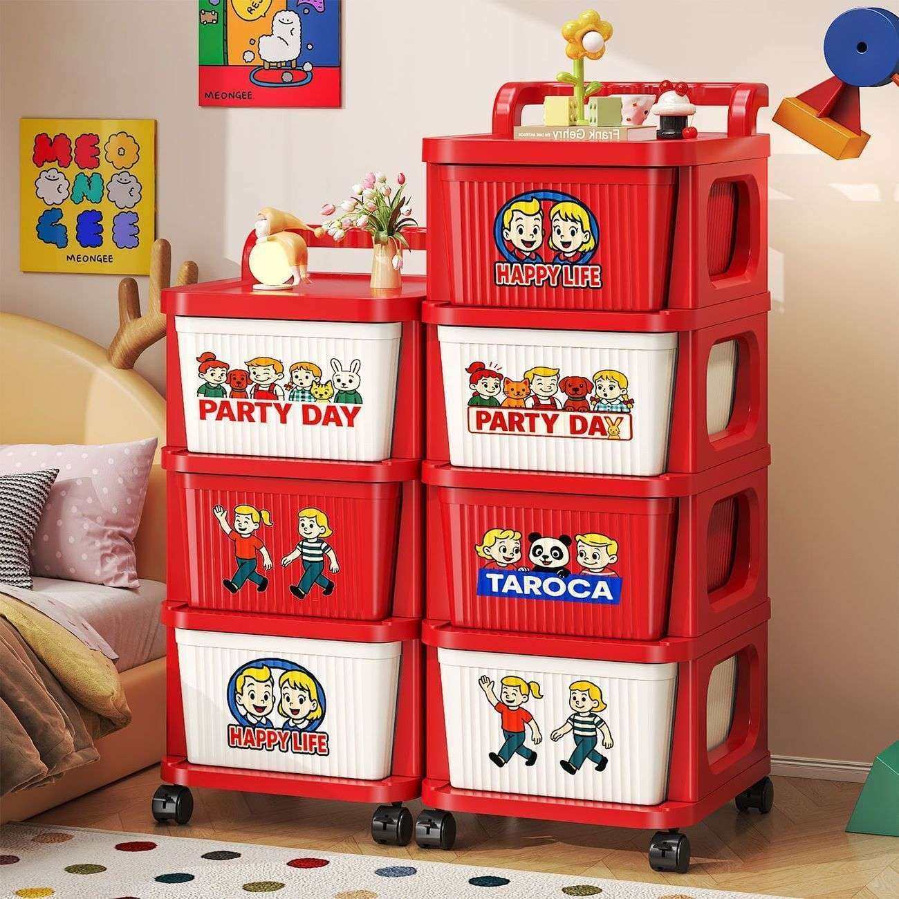 多巴胺小推车置物架免安装客厅移动多层零食收纳柜家用卧室床头柜,鲜花速递/花卉仿真/绿植园艺,割草机/草坪机,淘宝优惠券,粉丝福利购,淘宝优惠卷