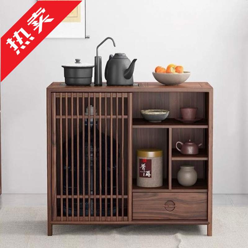 新中式老榆木茶水柜自动烧水壶泡茶一整套小户型水