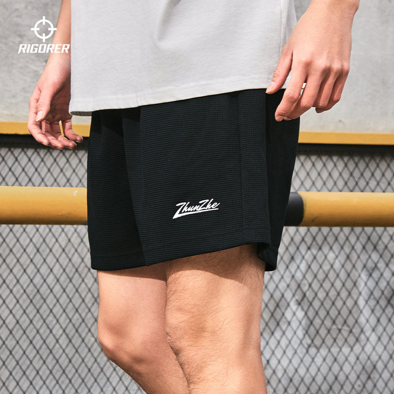 准者华夫格运动短裤男款官方夏季新款针织透气四分裤美式篮球裤