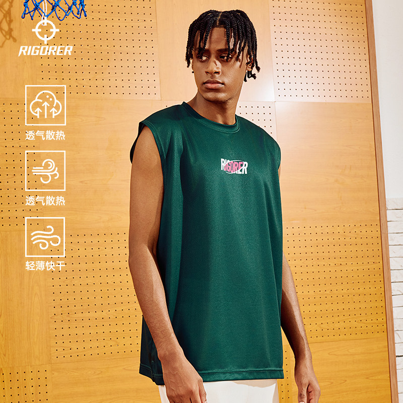 准者速干背心夏新款男士篮球美式宽松上衣圆领无袖投篮运动训练服