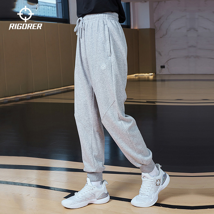 准者射线运动长裤男士春季舒适健身训练宽松休闲收口束脚美式裤子