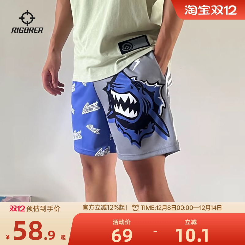 准者运动花短裤休闲裤