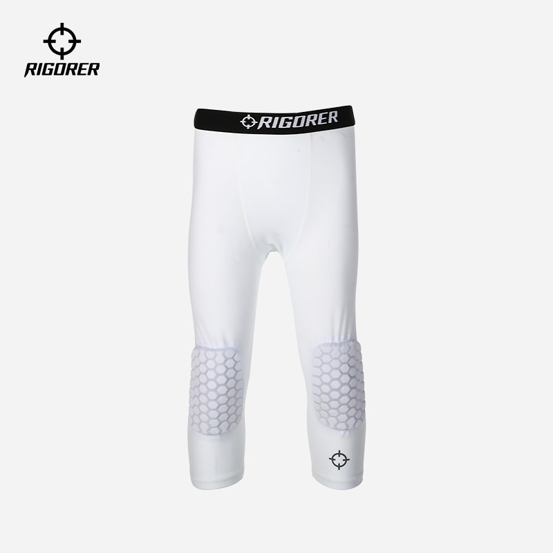 准者儿童运动跑步训练健身篮球比赛蜂窝防撞压缩紧身透气七分裤