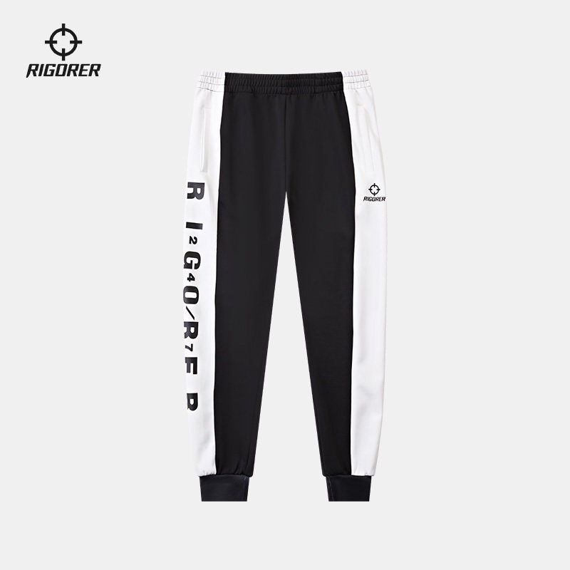 rigorer新款运动针织长裤男篮球跑步训练健身休闲束脚卫裤小脚裤