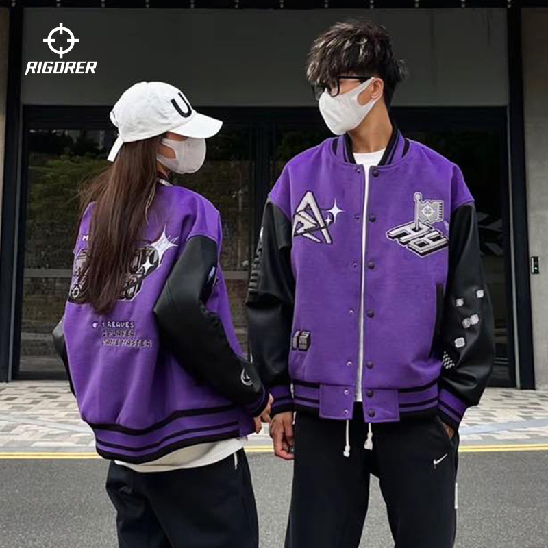 里夫斯同款准者夹克外套男秋季新款运动美式休闲上衣开衫棒球服