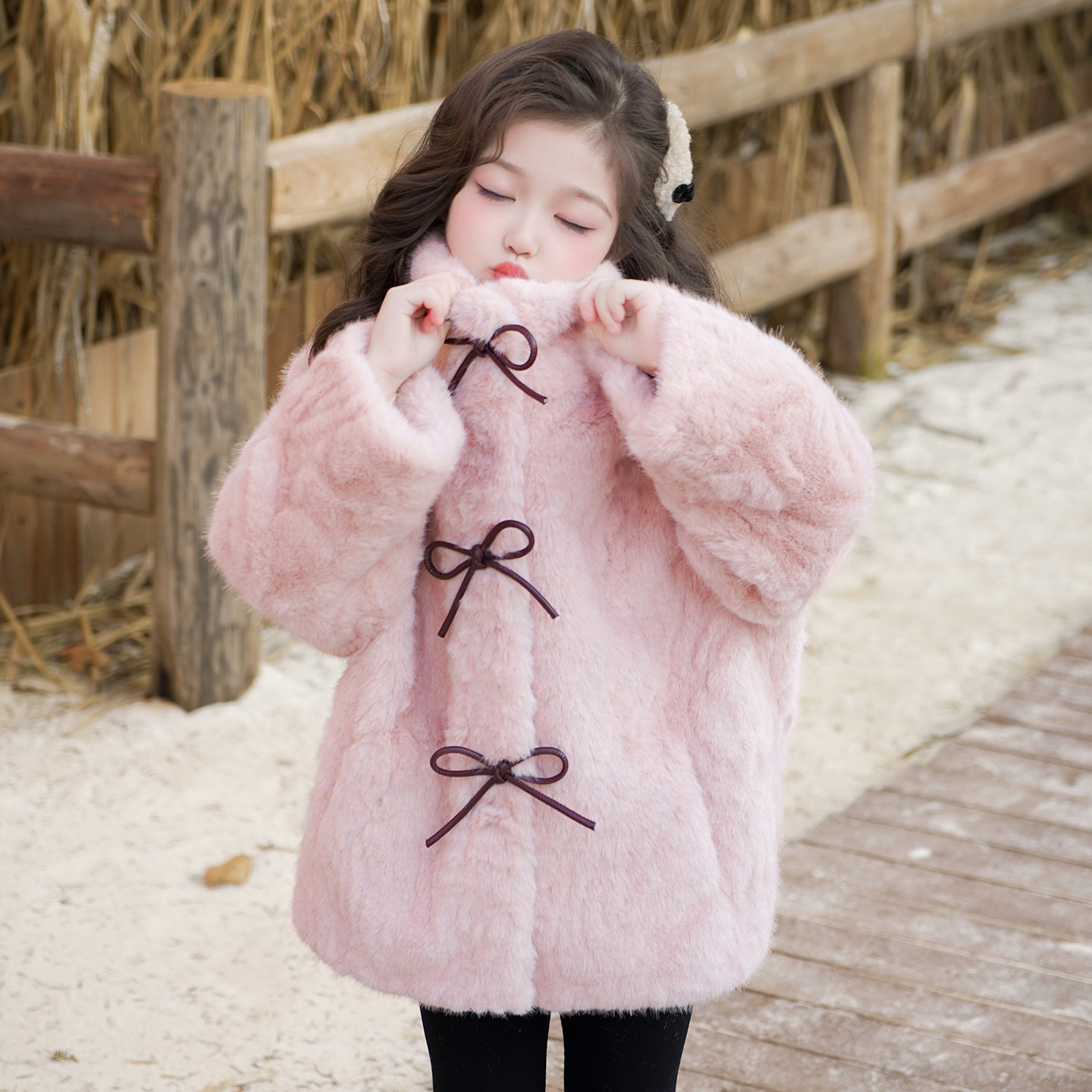 女童冬装毛毛外套2025冬季新款皮毛一体儿童女孩洋气宝宝加厚棉衣,童装/婴儿装/亲子装,皮草/仿皮草,淘宝优惠券,粉丝福利购,淘宝优惠卷
