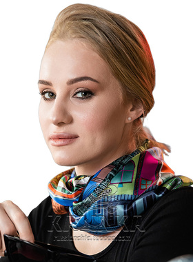 10144俄罗斯丝绸桑蚕丝披肩围巾围脖无流苏民族风方巾春夏进口大