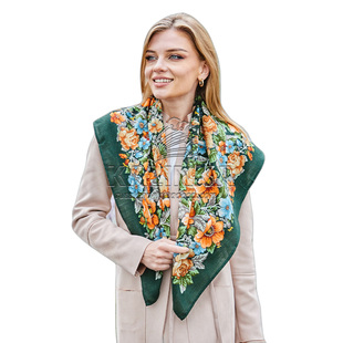 魔幻之夜俄罗斯披肩羊毛无流苏大方巾民族风防晒秋冬新疆复古进口