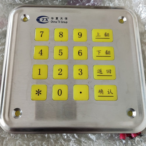 TX-16KEY-B煤矿用矩阵键盘 青岛华夏天信TXCAN-KEY-04键盘模块