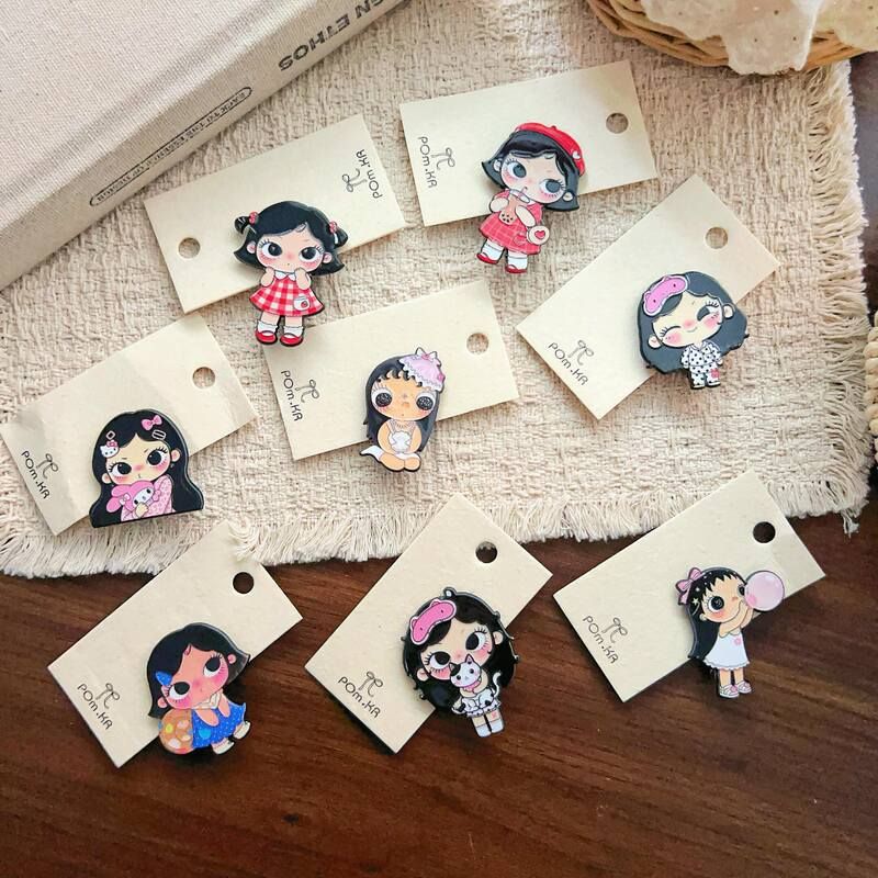 新款韩系卡通小玉女孩发夹图片