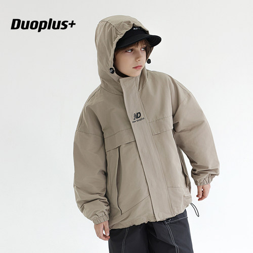 DUOPLUS字母印花冲锋衣外套