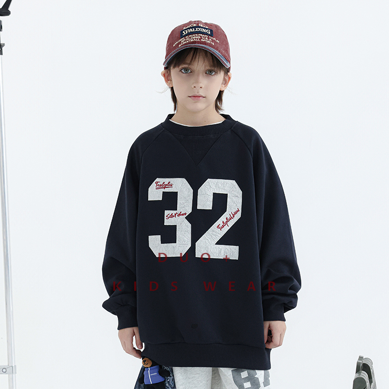 多加潮牌童装男童美式卫衣2025秋装新款中大童帅气套头衫儿童上衣