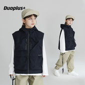 宝宝外穿背心男童中大童 新款 多加潮牌童装 儿童机能马甲2025年春装