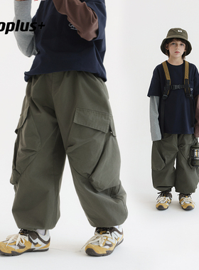 多加潮牌童装儿童机能工装裤2025年春秋装新款男童山系长裤中大童