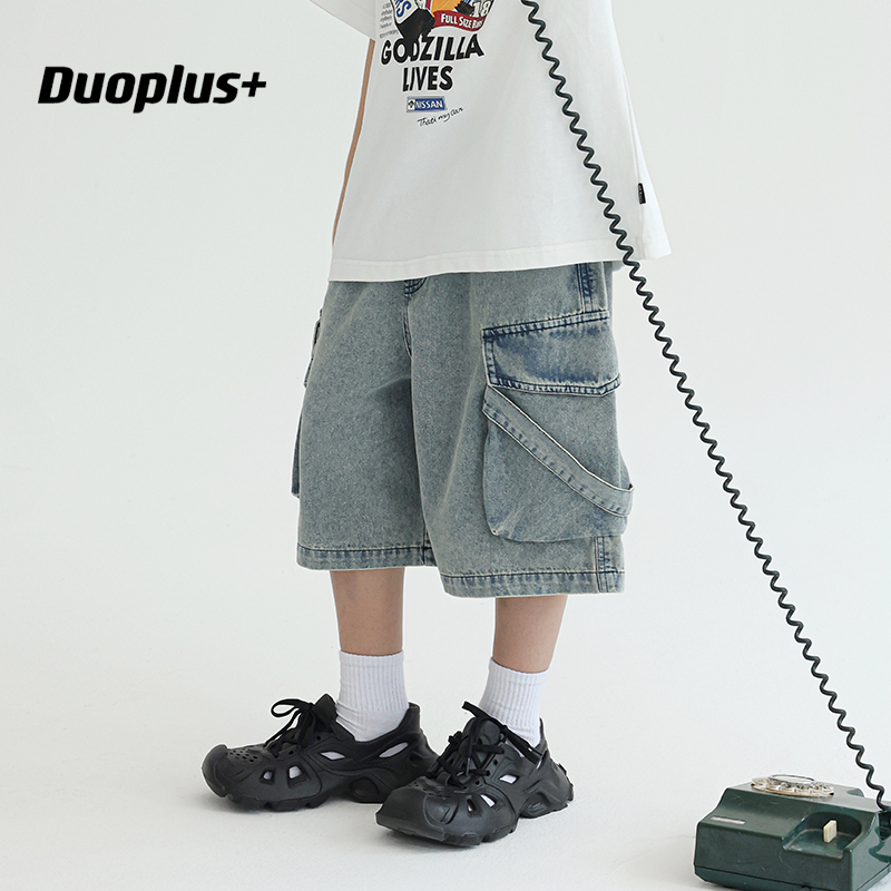 多加潮牌童装2025年夏装新款男童宽松牛仔短裤中大童洋气五分裤