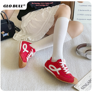 潮流平底休闲阿甘鞋 GLO BULL红色德训鞋 女2026春夏新款 学生百搭鞋