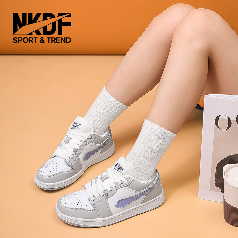 NKDF板鞋女鞋2025秋冬季新款女生休闲白灰紫色鞋子低帮软底运动鞋