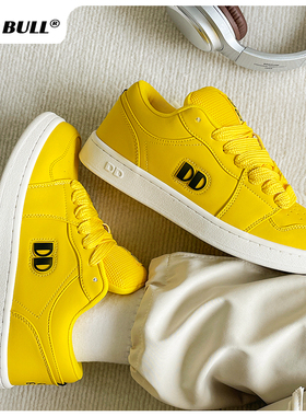 GLO BULL黄色板鞋休闲百搭厚底新款运动女生面包鞋2025新款女鞋