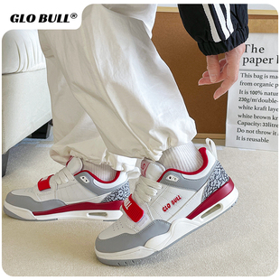 2025春秋新款 GLO BULL经典 白红色运动鞋 子 厚底增高情侣休闲百搭鞋