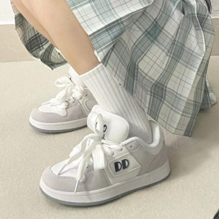 原创小众运动板鞋 GLO 日常休闲小白鞋 女鞋 BULL灰色面包鞋 2025新款