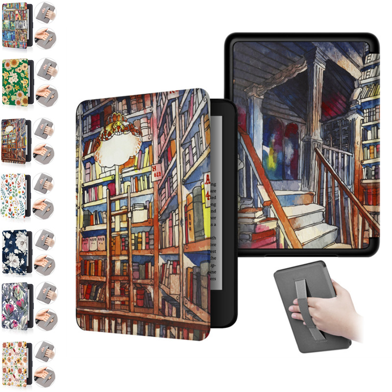 使用于kindle 958 899皮套 paperwhite第5/6/7代电子书保护皮套kpw123磁吸壳彩绘卡通外壳KPW3手持套kpw2唤醒