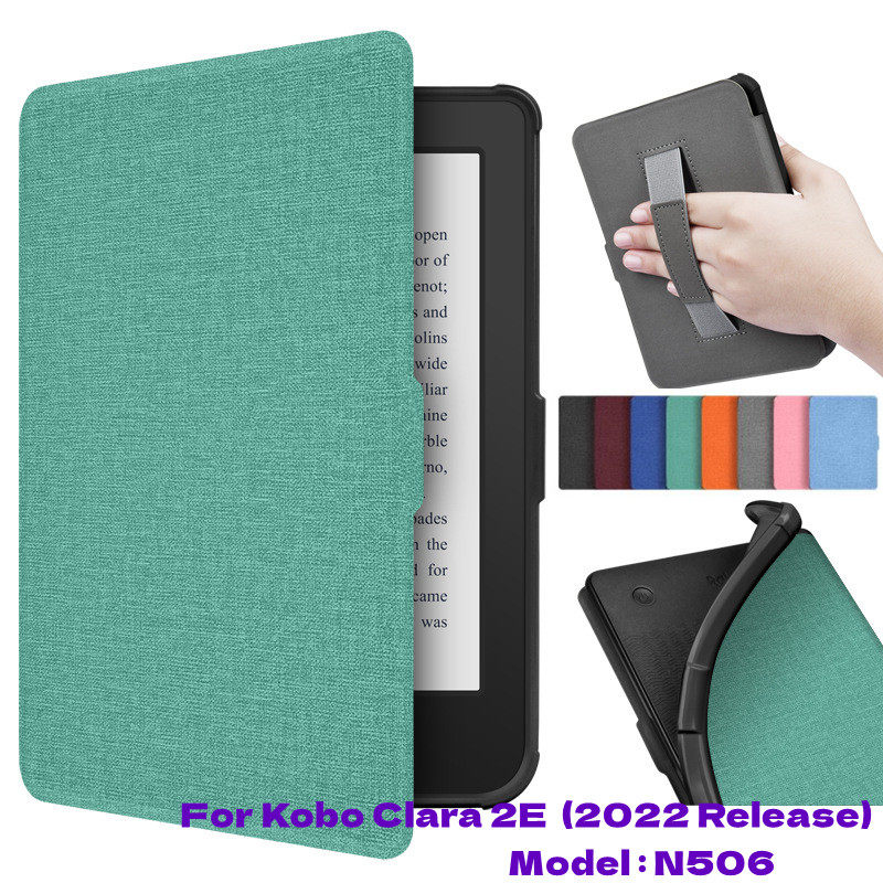适用于乐天Kobo clara 2e电子书保护套6寸皮套Kobo N506手持保护套2022年版clara2e纯色商务手托皮套