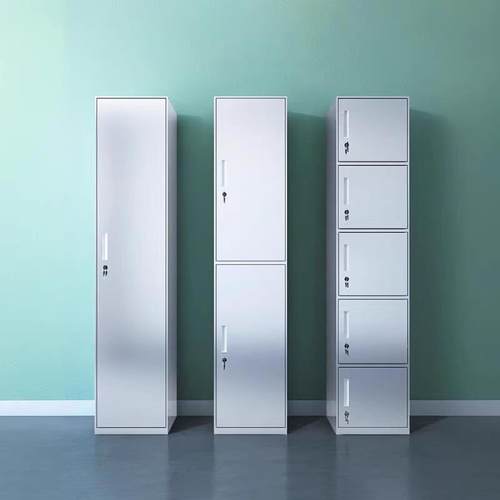 304不锈钢单门更衣柜员工储物柜多层带锁家用宿舍浴室换衣夹缝柜