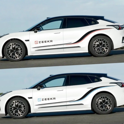 适用于极氪001车贴拉花ZEEKR 001个性改装车身装饰腰线侧裙贴纸花