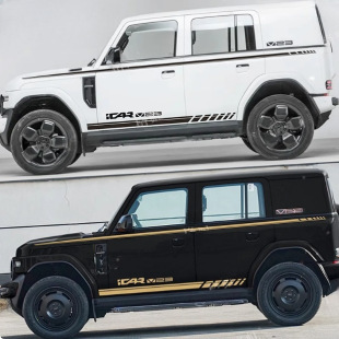 适用于奇瑞iCAR V23车贴拉花 个性改装车身装饰腰线侧裙彩条贴纸