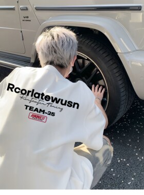 重磅纯棉美式新款字母印花上衣男