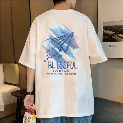 夏季男生纯棉潮流港风新款上衣