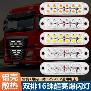 电动车LED灯12-80V通用爆闪灯摩托车尾灯代驾车警示灯防水改装灯