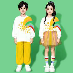儿童啦啦队演出服幼儿园班服合唱舞蹈表演服春季 小学生运动会服装