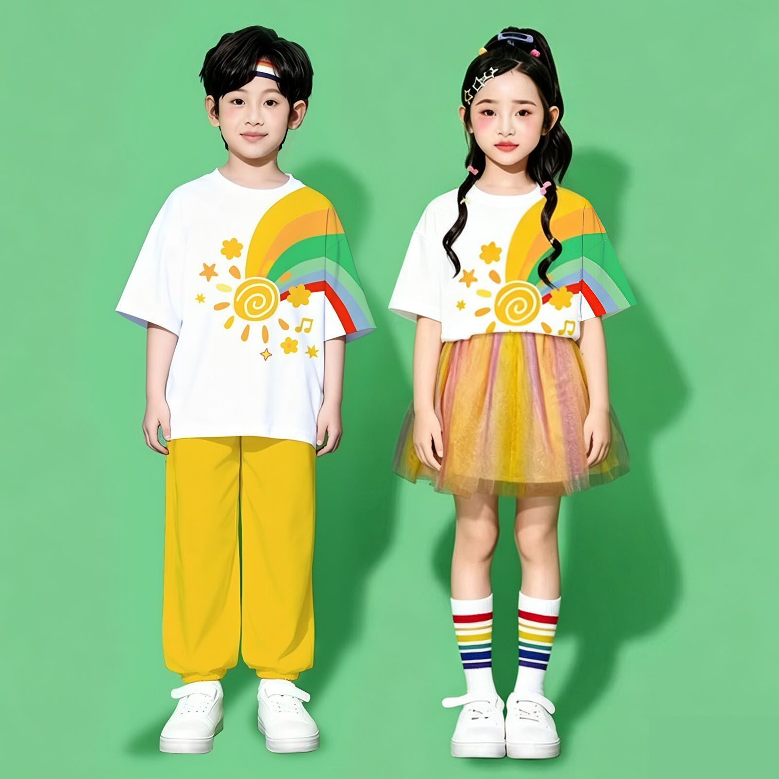 六一儿童啦啦队演出服幼儿园班服合唱舞蹈表演服小学生运动会服装