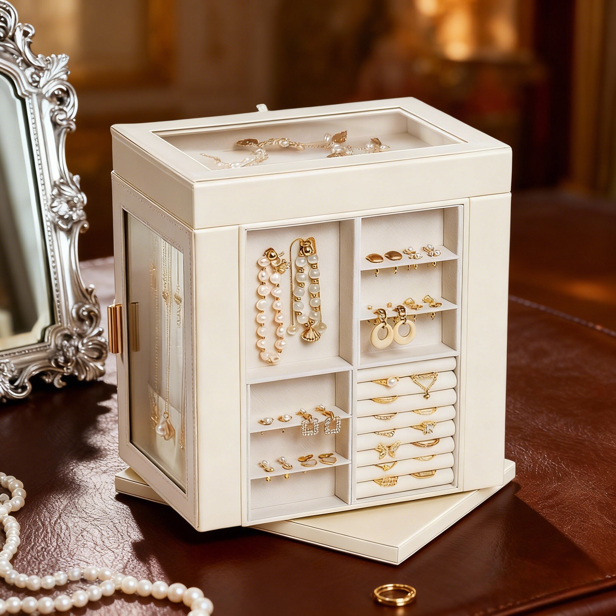 佳绮推荐】大容量可旋转首饰盒